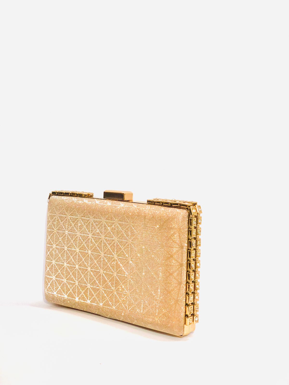 Golden Gleam Hard Case Clutch