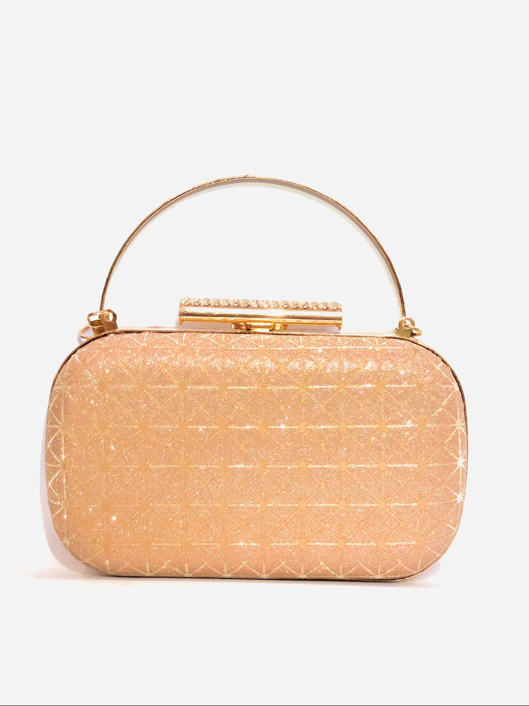 Golden Shimmer Clutch - Rose Gold