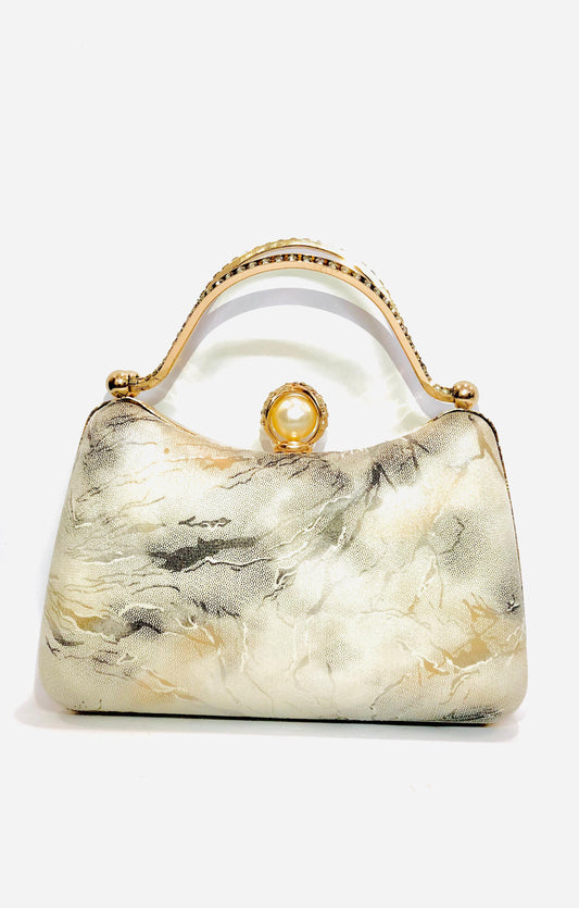 White Marble Clutch