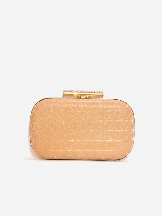 Golden Shimmer Clutch - Rose Gold
