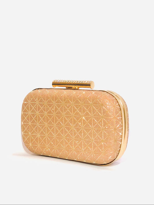 Golden Shimmer Clutch - Rose Gold